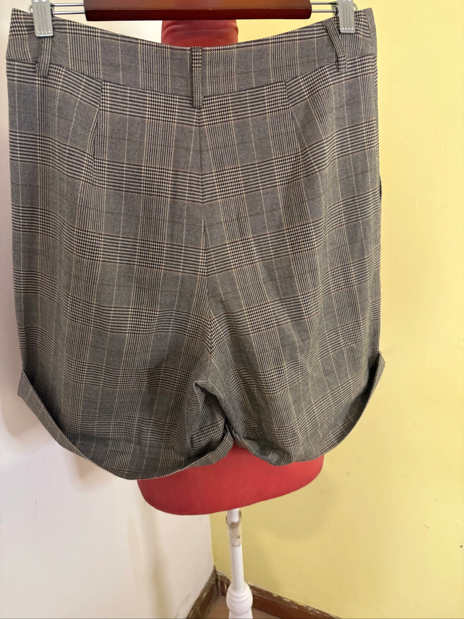 Walische prins van Wales geruite maatwerk shorts met omgeslagen zoom – photo 3